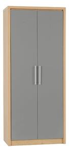 Samaira Wardrobe In Grey High Gloss With 2 Doors
