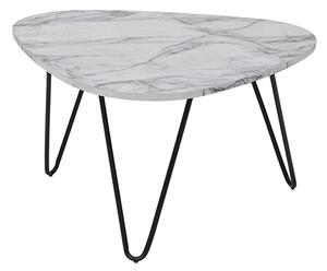 Treman Coffee Table In Marble Effect With Black Legs