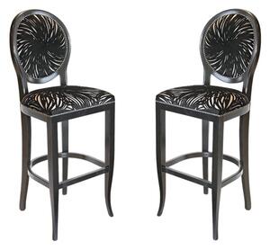 Adelaide Black Fabric Bar Stool In Pair