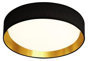 Modern 1 Light LED Flush Ceiling Light In Black And Gold