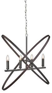 Hoopla 4 Lights Pendant Ceiling Light In Pewter