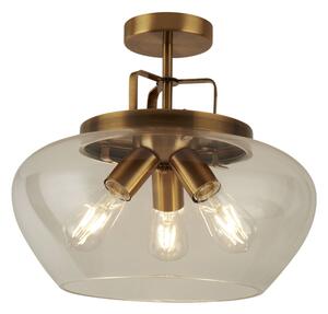 Boule 3 Lights Semi Flush Ceiling Light In Bronze