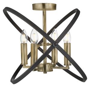 Hoopla 4 Lights Semi Flush Ceiling Lights In Bronze