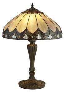 Pearl Tiffany Dome Shaped Table Lamp In Multicolour