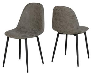 Alsip Grey Fabric Dining Chairs In Pair