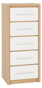 Samaira Wooden Narrow Chest OF Drawers In White High Gloss