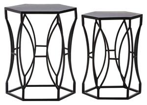 Avanto Metal Set Of 2 Side Tables In Black