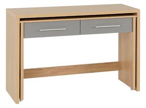 Samaira Slider Desk In Grey Gloss With 2 Drawers