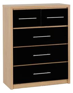 Samaira Wooden Large Chest OF Drawers In Black High Gloss