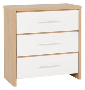 Samaira Wooden Small Chest Of Drawers In White High Gloss