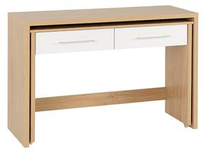 Samaira Slider Desk In White Gloss With 2 Drawers