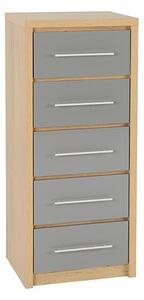 Samaira Wooden Narrow Chest OF Drawers In Grey High Gloss