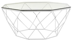 Alluras Coffee Table In Chrome With Tempered Glass Top