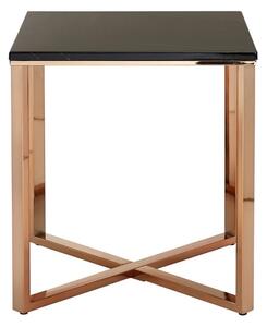 Alluras Square End Table With Black Faux Marble Top