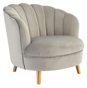 Lusitania Upholstered Velvet Bedroom Chair In Grey