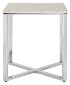 Alluras Square End Table With White Faux Marble Top