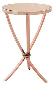 Alluras Round Glass Side Table In Rose Gold