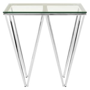 Alluras End Table In Chrome With Triangular Base