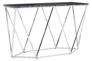 Alluras Black Marble Console Table With Silver Steel Frame