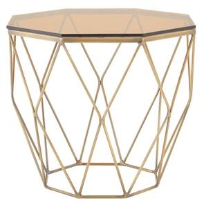 Alluras End Table With Brushed Bronze Base