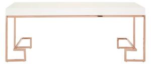 Alluras Coffee Table In Rose Gold With White Top