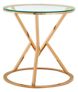 Alluras Corseted Round End Table In Rose Gold