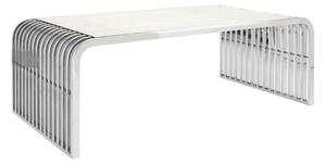 Sceptrum Curved Clear Glass Coffee Table With Steel Frame