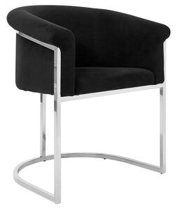 Sceptrum Velvet Dining Chair With Steel Frame In Black