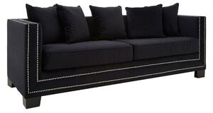 Pipirima Upholstered Velvet 3 Seater Sofa In Black