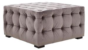 Poerava Upholstered Velvet Footstool In Grey