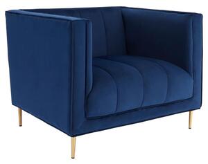 Otyliya Upholstered Velvet Armchair In Deep Blue