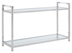 Sceptrum Clear Glass Top Console Table With Silver Steel Base