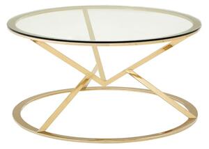 Alluras Corseted Round Coffee Table In Champagne Gold