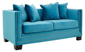 Pipirima Upholstered Velvet 2 Seater Sofa In Cyan Blue