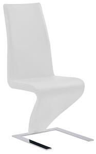 Demi Z Faux Leather Dining Chair In White With Chrome Feet