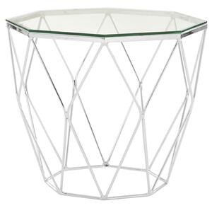 Alluras Glass End Table In Chrome Base