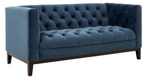 Okab Upholstered Velvet 2 Seater Sofa In Midnight Blue