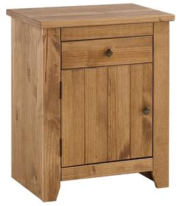 Havanan Wooden Bedside Cabinet With 1 Doors 1 Drawer In Pine