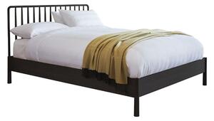 Burbank Oak Wood Spindle Double Bed In Black