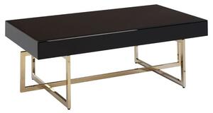 Meleph Black Mirrored Coffee Table With Gold Steel Frame