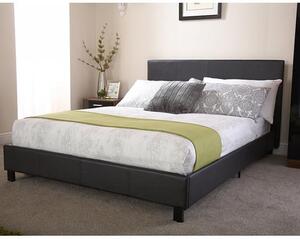 Alcester Faux Leather Double Bed In Black