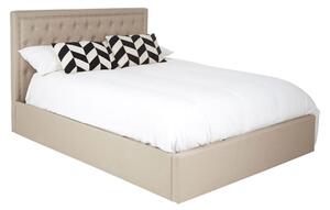 Hannata Fabric Storage Ottoman King Size Bed In Beige