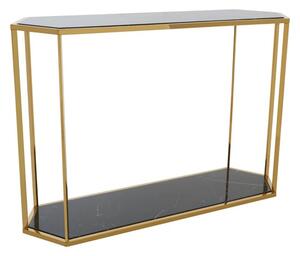 Markeb Black Marble Console Table With Gold Steel Frame