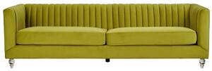 Belel Upholstered Velvet 3 Seater Sofa In Green