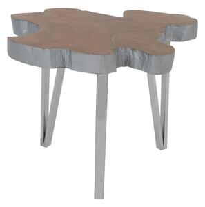 Praecipua Wooden Side Table In Natural And Silver