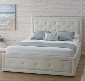 Honiton Faux Leather King Size Bed In White