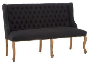 Elkurud Fabric Hallway Seating Bench With Oak Legs In Black