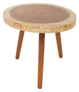 Praecipua Round Wooden Side Table In Brown