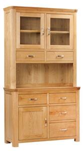 Empire Small Display Cabinet In Oak With 3 Doors And 6 Drawers