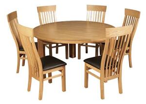 Empire Round Butterfly Extending Dining Set With 6 Chairs